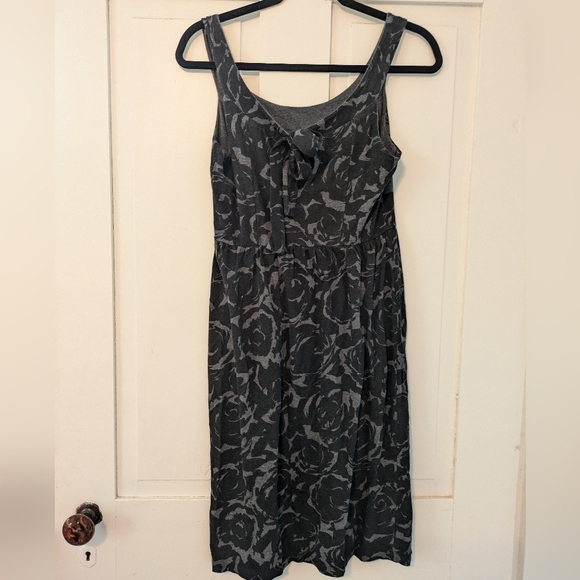 Splendid Floral Black & Gray Muted Pattern Dress-M - Picture 2 of 3